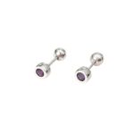 Aretes Stud Bezel 4mm - Plata