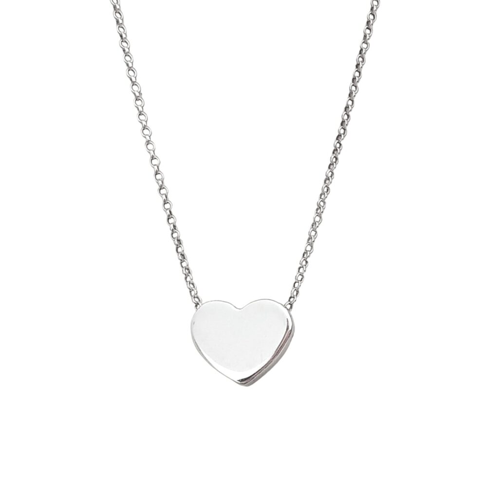 Collar Corazón Encajonado - Plata