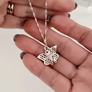 Collar Mariposa Calada - Plata