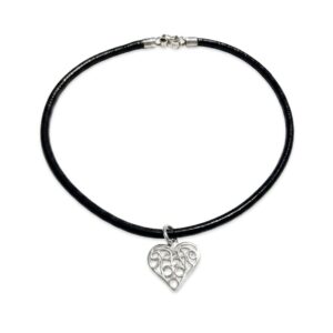 Choker Corazón Calado - Plata