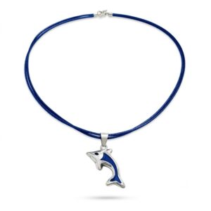 Collar Delfín Azul - Plata