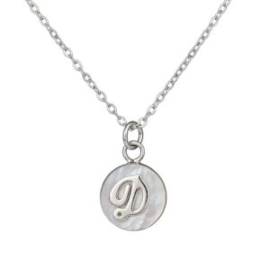 Collar Letter Nácar Plata - Solo D, E, N, L, R